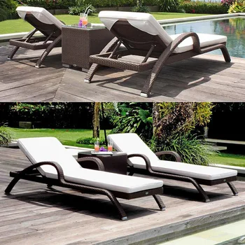 Lauko rotango lova baseinas, paplūdimio kėdės villa garden hotel vandeniui ir saulės lauko kiemas rotango kėdė