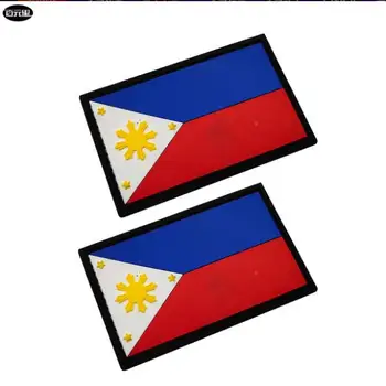 PVC Filipinų Vėliava pleistrai Filipinų Vėliavas su kablio atgal karinis taktinis Pleistras Vandeniui insignia striukė